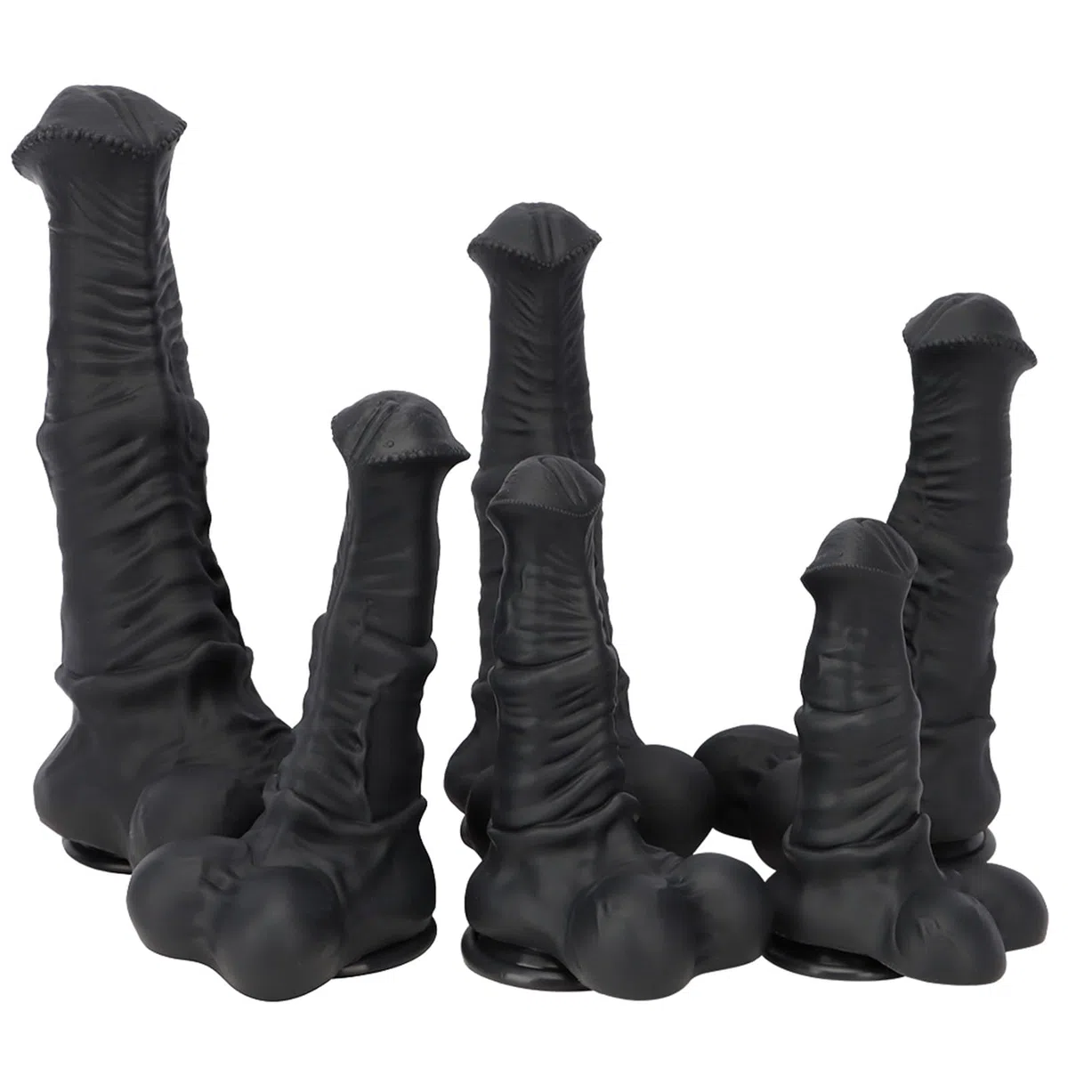Gode Géant Monstre avec Ventouse Puissante pour Femmes et Couples, 6 Tailles, Noir XL
