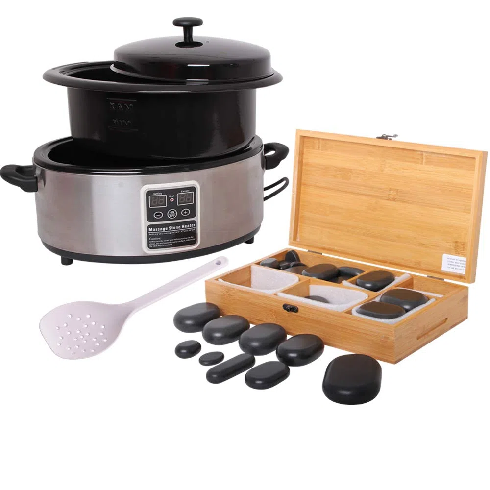 Kit Massage aux Pierres Chaudes Hot Stone 5,5 L + 45 Pierres Promafit