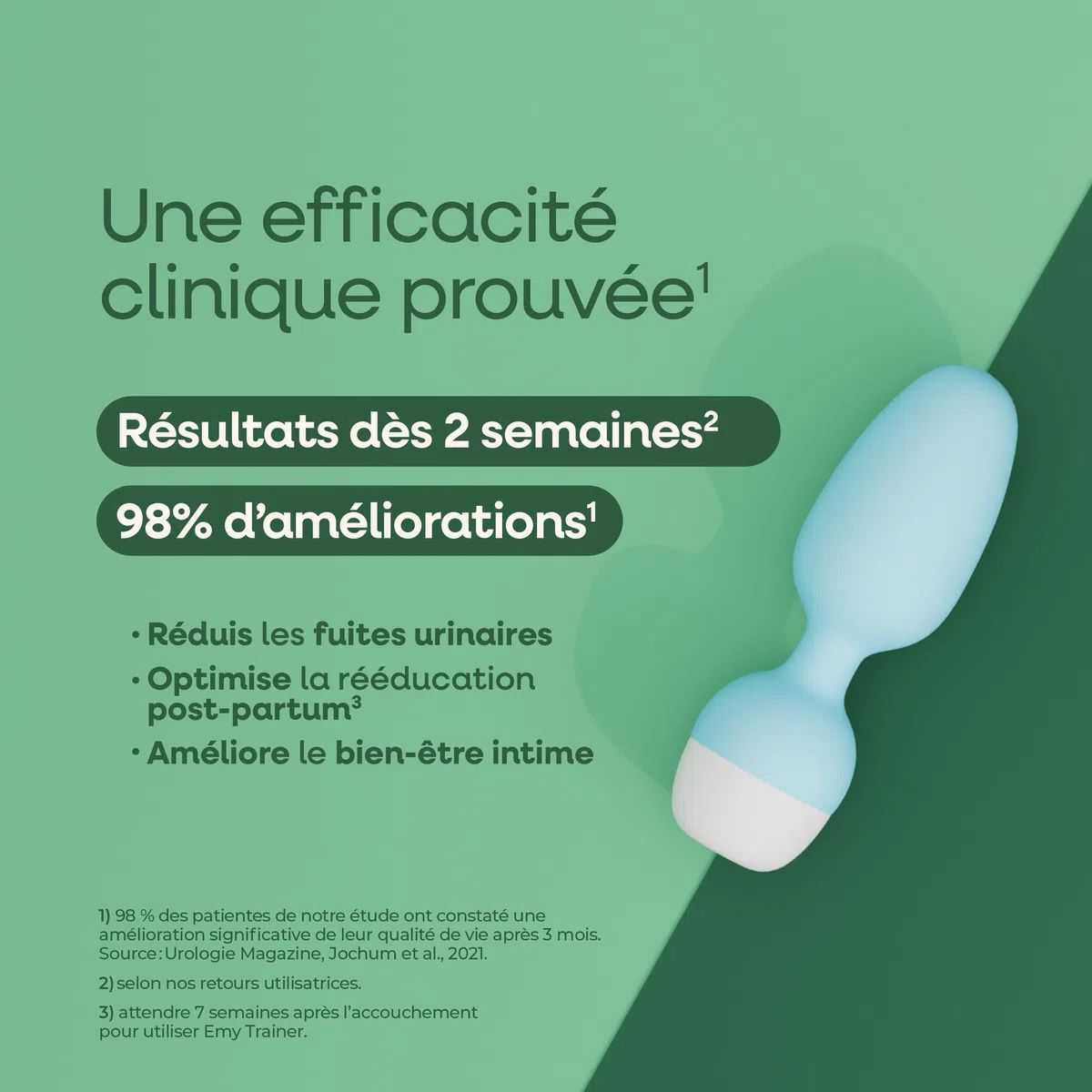 Emy | Sonde Périnéale Connectée Dispositif Médical FR | Biofeedback Rééducation Périnée pour Fuites Urinaires Post-Partum Ménopause Sport - Dispositif Médical CE conçu en France