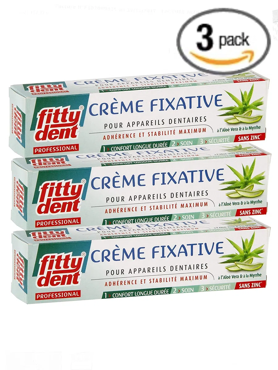 Fittydent crème fixative lot de 3 tubes 40g