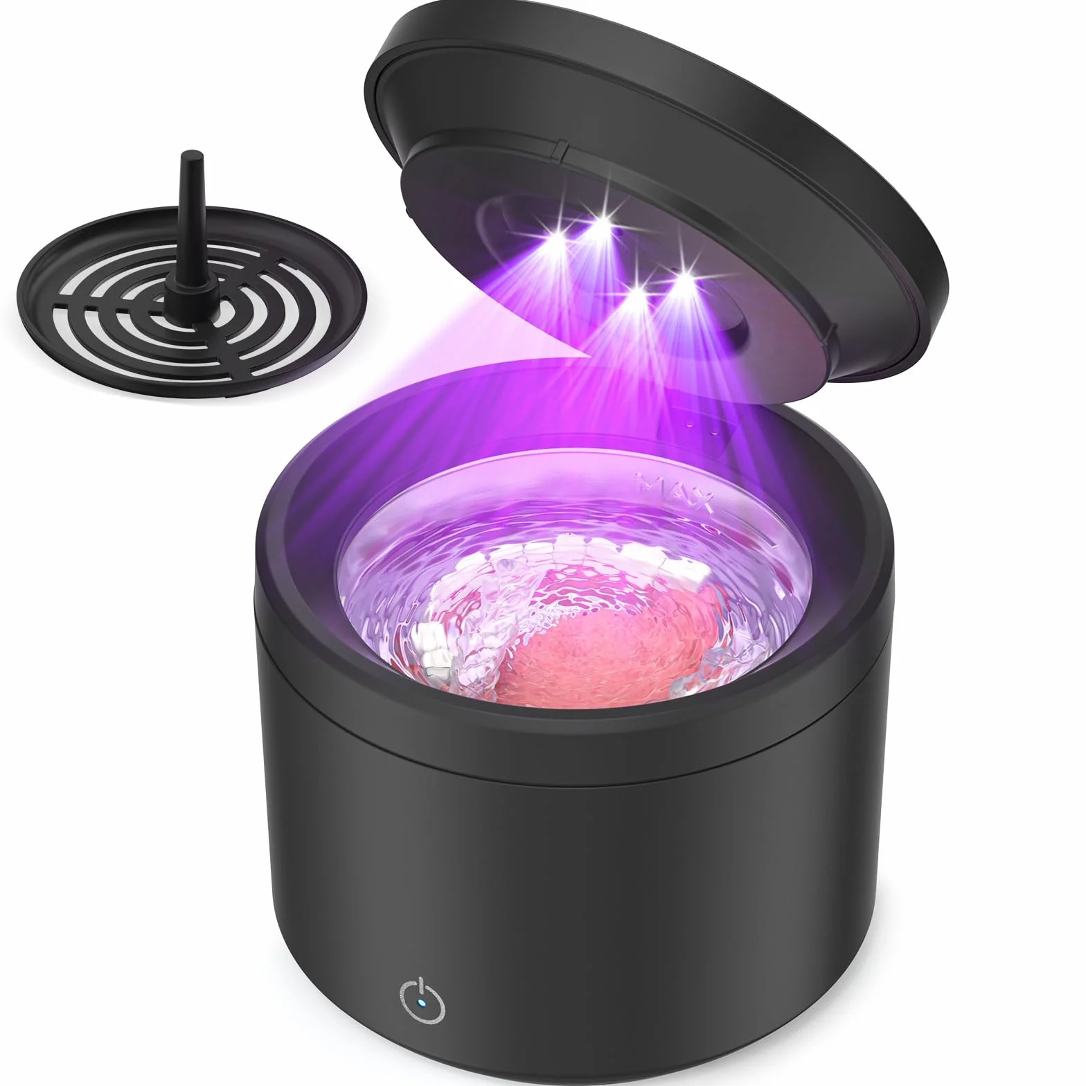 Nettoyeur Ultrasons Ultrasonic Cleaner 48000Hz 200ml avec Lampe UV Dentaire Noir