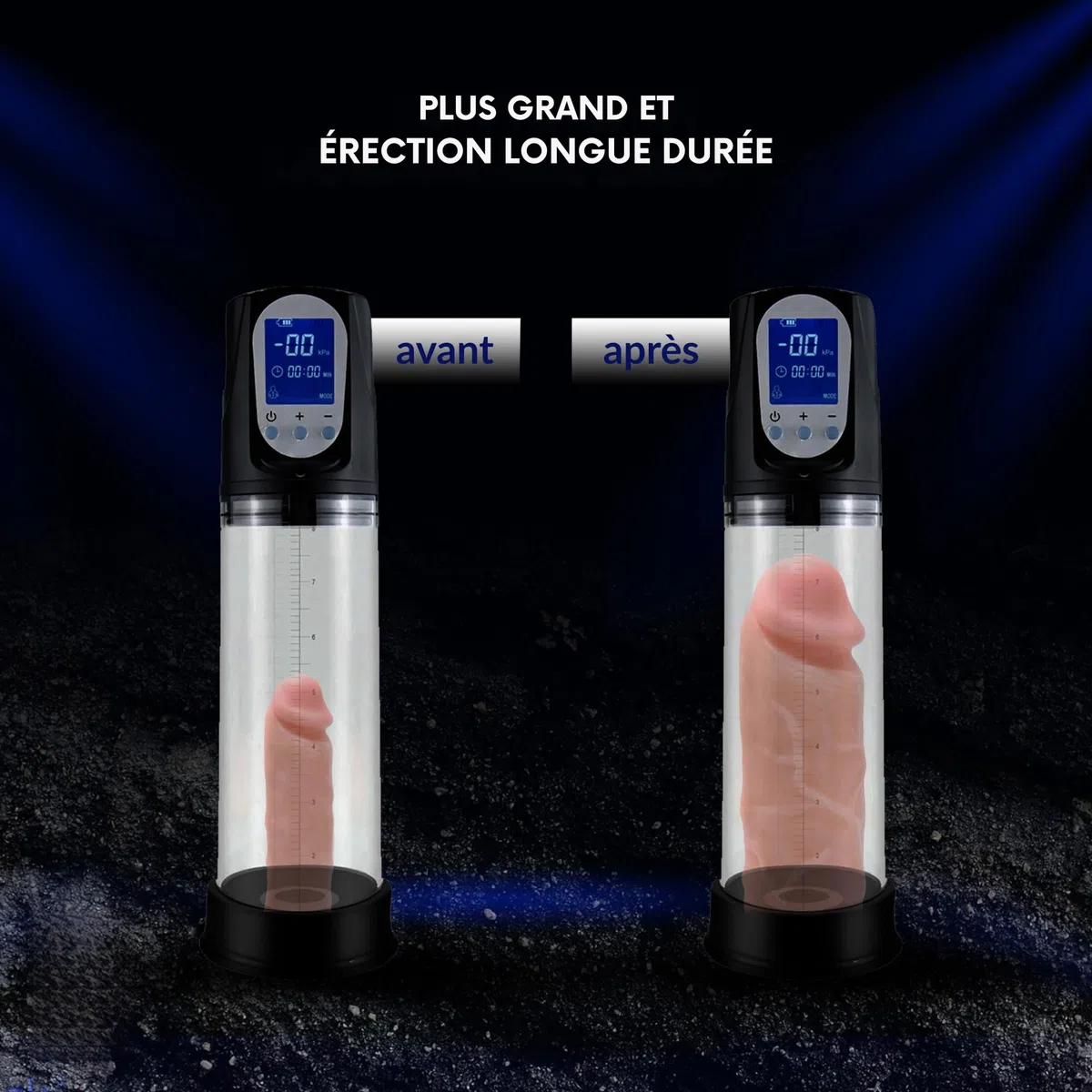 Pompe a Penis Automatique Deluxe pour Hommes avec Lubrifiant | Pompe a Vide Electrique avec 2 Anneaux | Rechargeable USB | Affichage LED | Agrandisseur