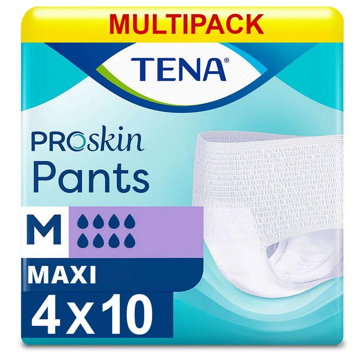 Tena Maxi Medium Couches pour Adulte Lot de 4 Boîtes de 10 (80-110 cm)