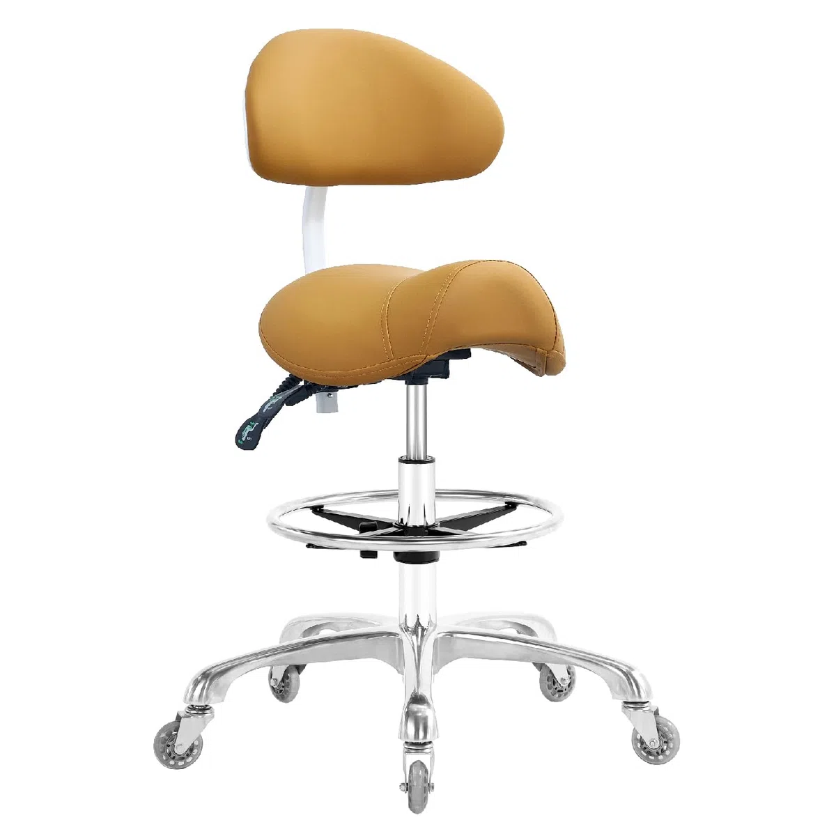 Tabouret de selle hydraulique pivotant réglable 158,8 kg support dorsal repose-pieds salon spa beauté massage clinique dentaire