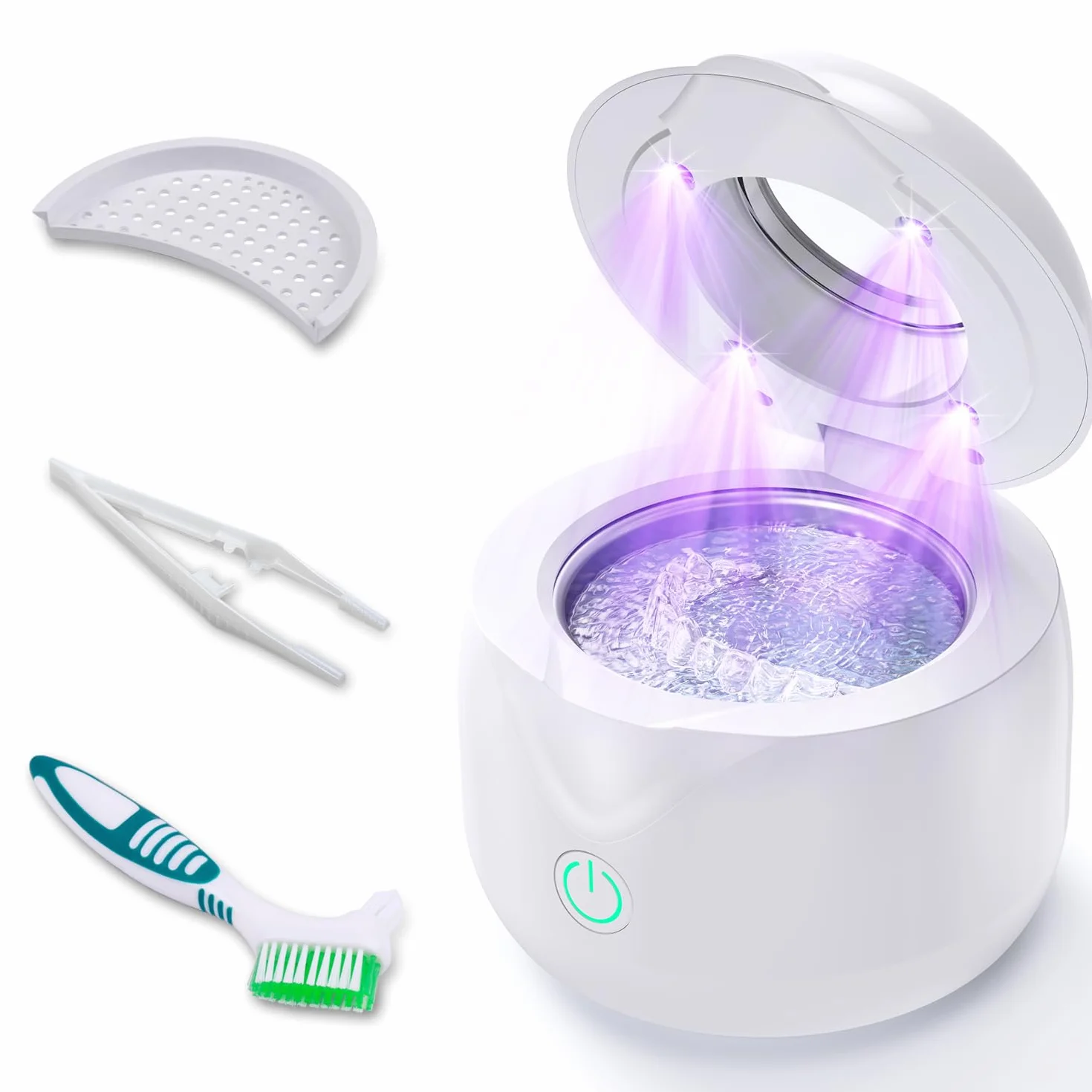 ITSHINY Nettoyeur Ultrasons 45000Hz 200ml Lampe UV 25W Ultrasonic Cleaner