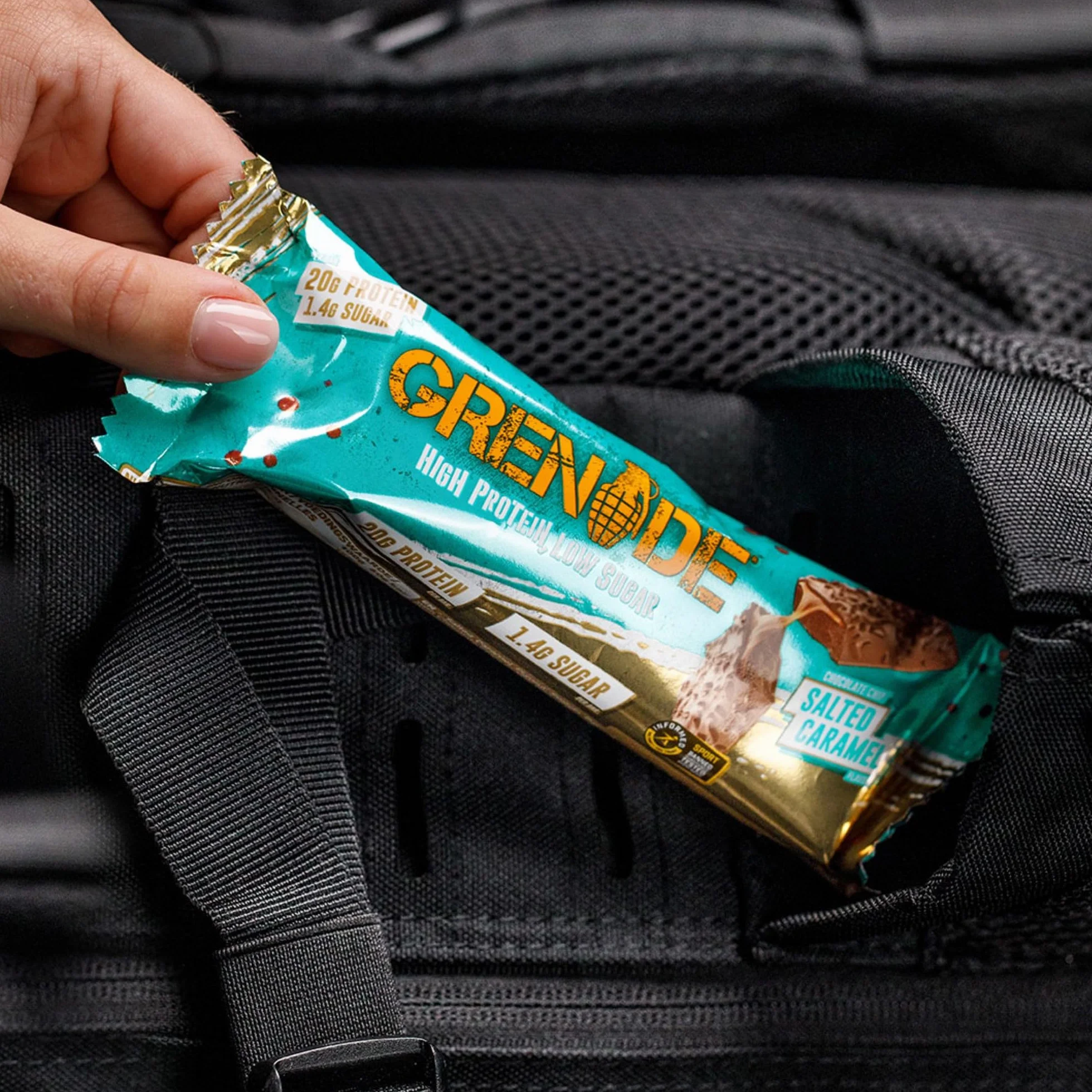 Grenade Barre Hyperprotéinée Faible Teneur en Glucides Chocolat Caramel Salé 12 x 60 g