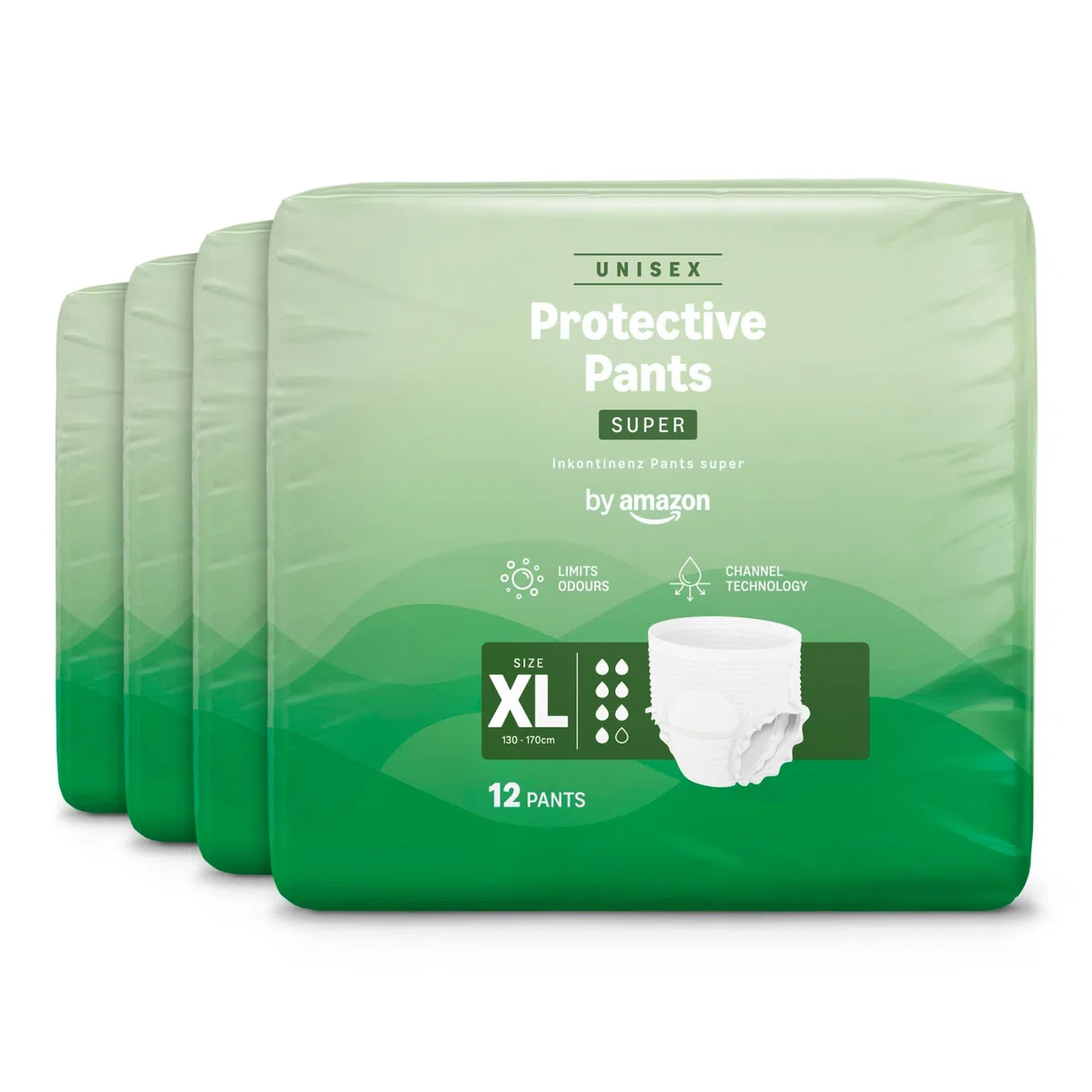 by Amazon Super-pantalons Unisexes XL, 48 unités (4 paquets de 12)