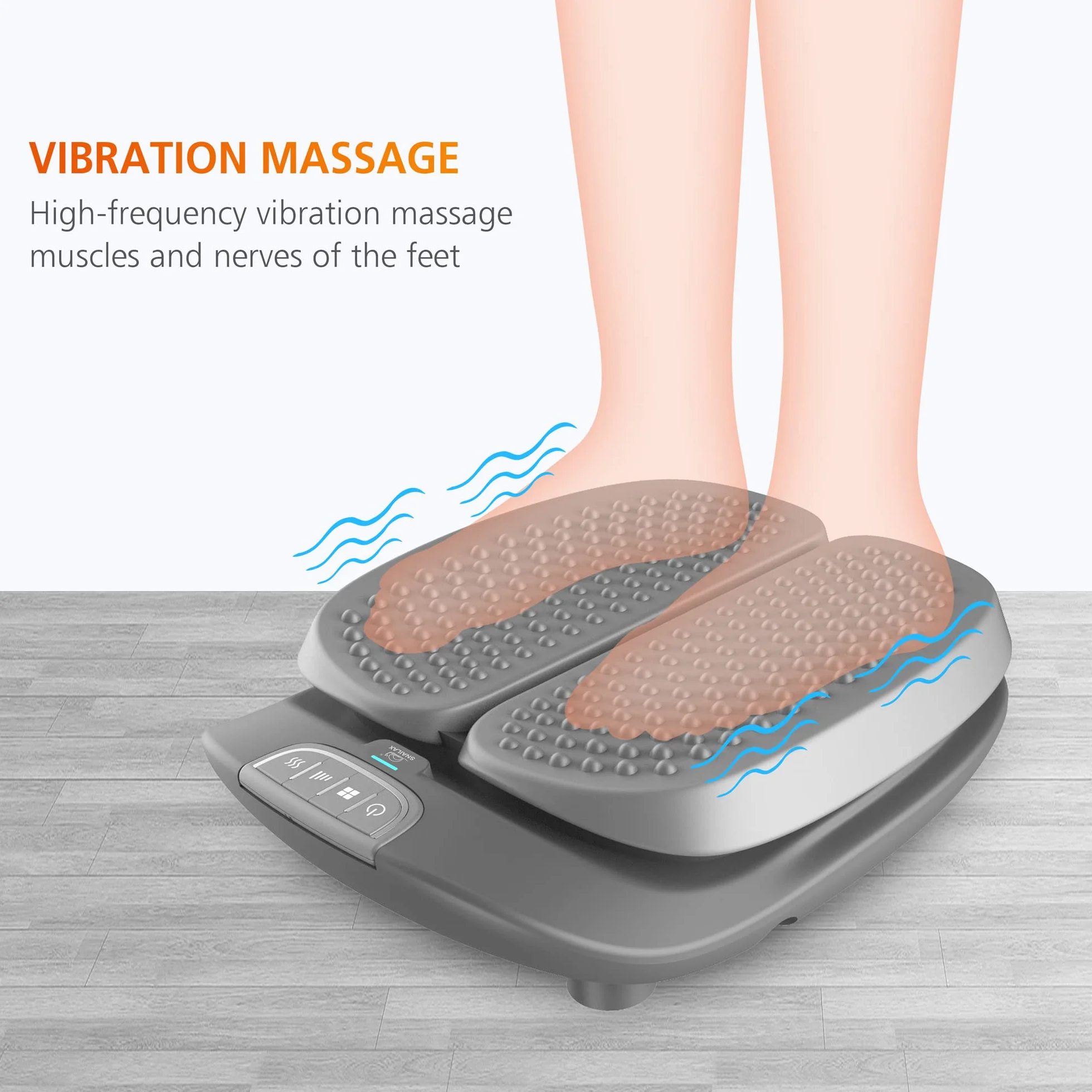 SNAILAX Massage Pieds Vibration Réglable avec Chaleur, Télécommande, Chauffe-Pieds, Appareil de Masseur Pieds électrique pour Circulation et Relaxation Des Pieds，Cadeau Maman Papa Homme Femme