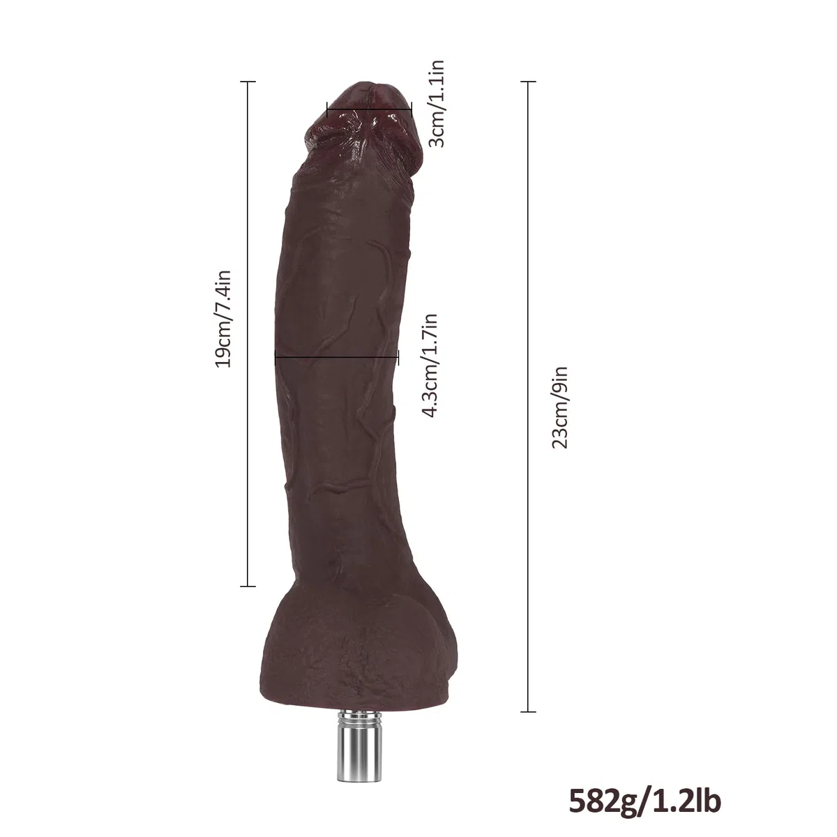 Machine à godemiché réaliste 23 cm avec connecteur 3XLR, accessoires en silicone BBC, jouet sexuel adulte