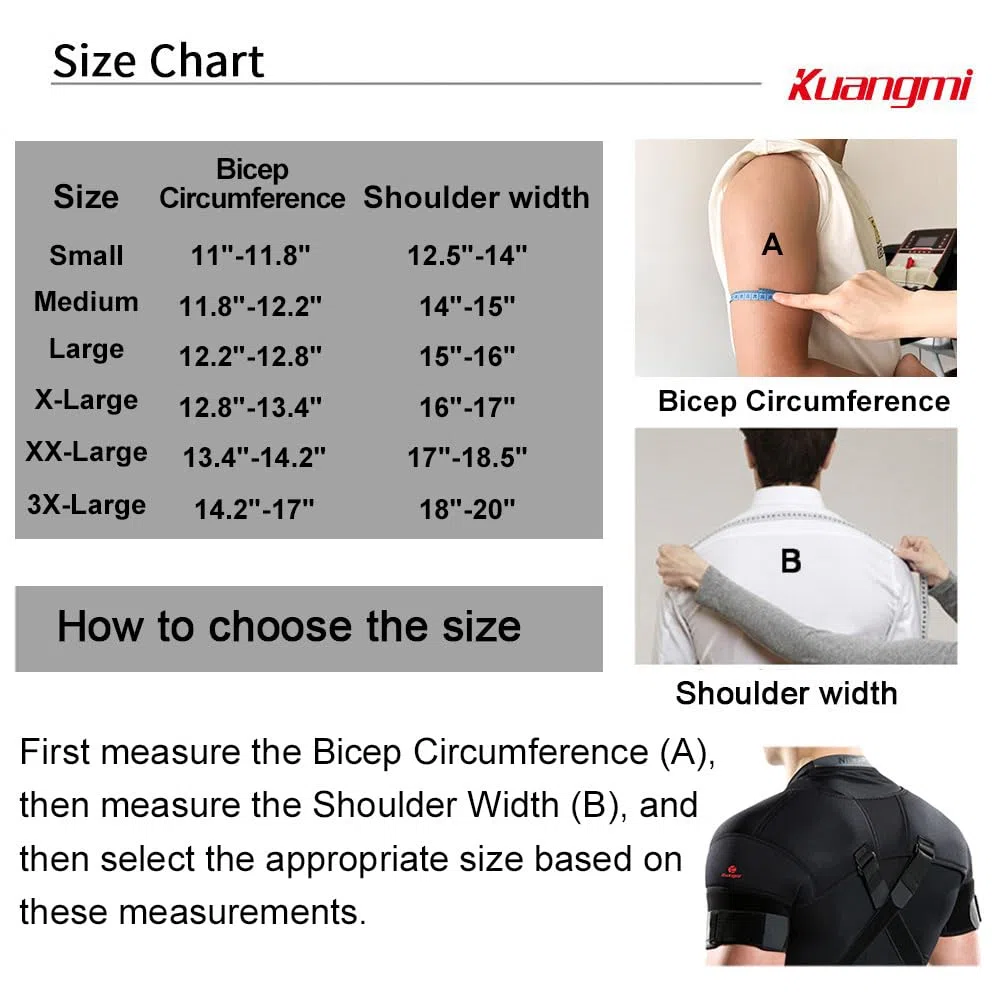 Épaulière double réglable Noire XXL pour sport