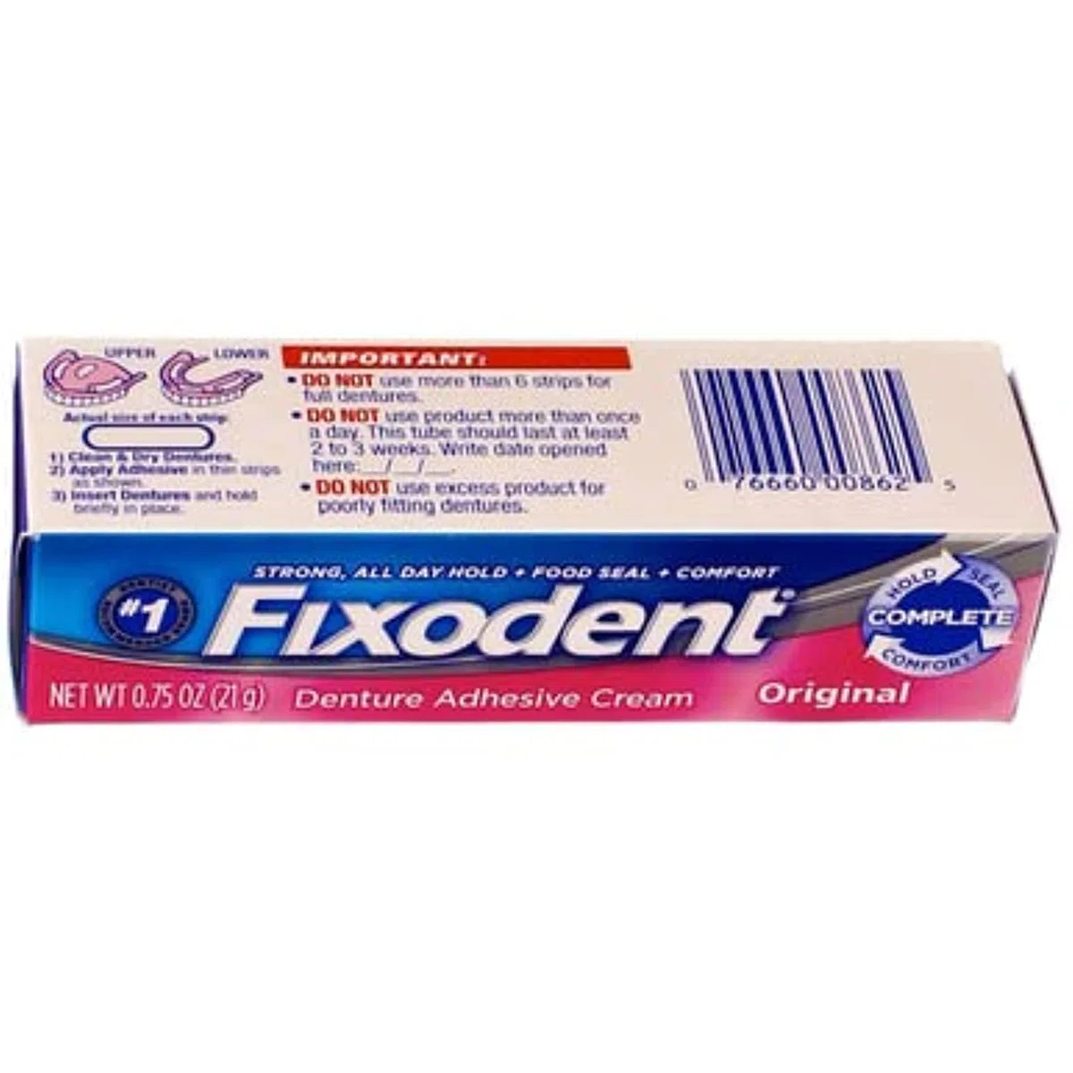 Fixodent Crème dentaire originale 21,3 g 12 pièces